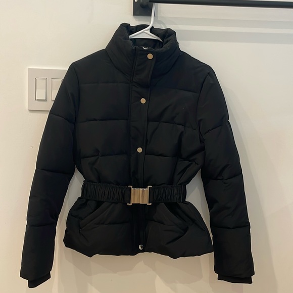 Express Jackets & Blazers - Black belted puffer jacket